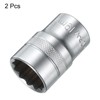 HARFINGTON 2pcs 1/2" Drive by 19mm 12-Point Shallow Socket 38mm