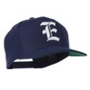 Old English E Embroidered Flat Bill Cap - Navy OSFM