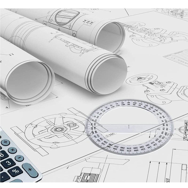 Hegebeck 360 Degree Clear Protractor 20cm/8 Inch Diameter Plastic Math
