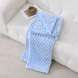 Linecooo Light Blue Fleece Throw Blanket 50"×60" for Couch Sofa Bed