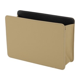 INFINAUTO Car Trash Can Car Door Back Seats 7.9" Length 2.8" Width 5.5" Height Auto Trash Bin Faux Leather Beige Hanging