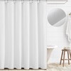 Awellife Extra Long Shower Curtain White Linen Shower Curtain for