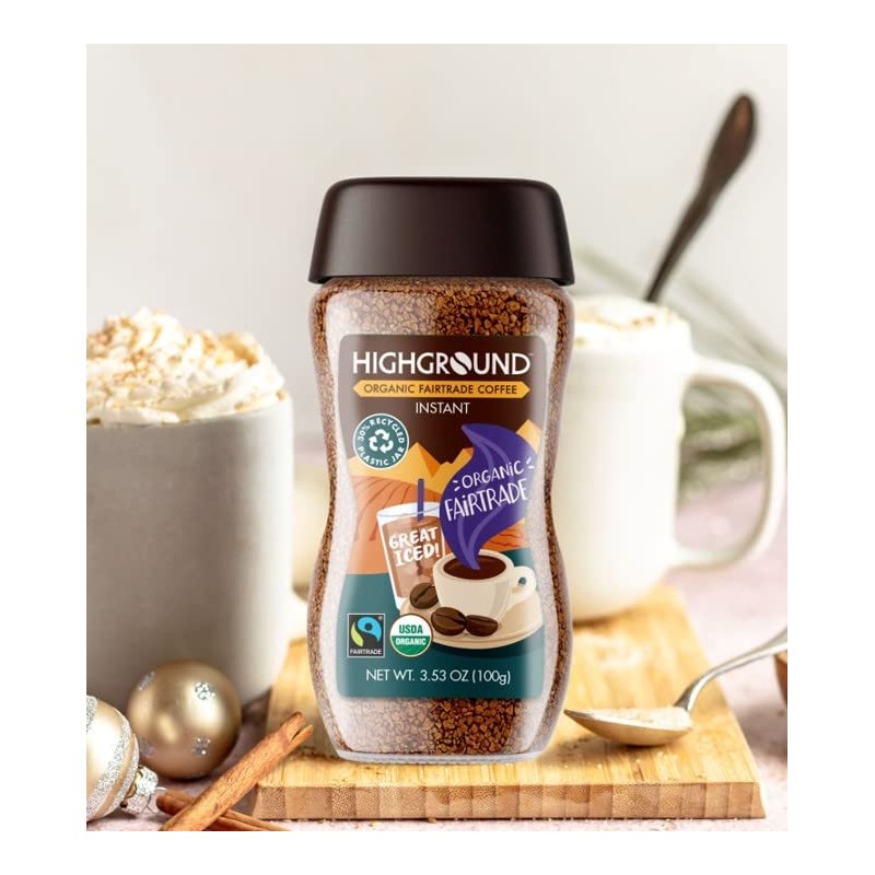 Highground Organic Instant Regular Coffee, 3.53 Oz