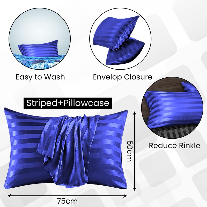 Stripe Satin Silk Pillowcase Pillow cover for Hair and Skin