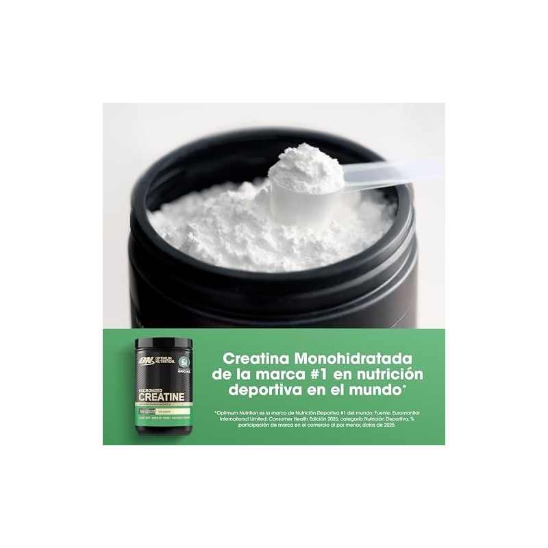 Optimum Nutrition Creatina en Polvo Sin Sabor 300G, 60 Servicios