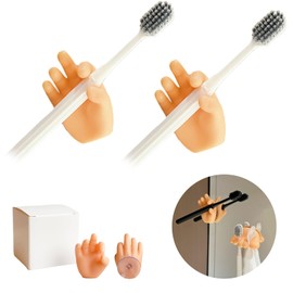 2PCS Cute Hanging Toothbrush Holder, OK Hand Wall Hanging Utility Suction Hooks, Multi-Function Bathroom Kitchen Decor, Cool Fun Gag Gift Shower Holder for Bathroom Kitchen Living Room (2 OK Hands)