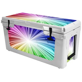 MightySkins (Cooler Not Included) Skin Compatible with RTIC 65 Cooler (2017 Model) - Rainbow Explosion | Protective, Durable, and Unique Vinyl Decal wrap Cover | Easy to Apply | Made in The USA