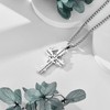 HUKKUN Cross Necklace for Men Sterling Silver Hunting Fishing Cross