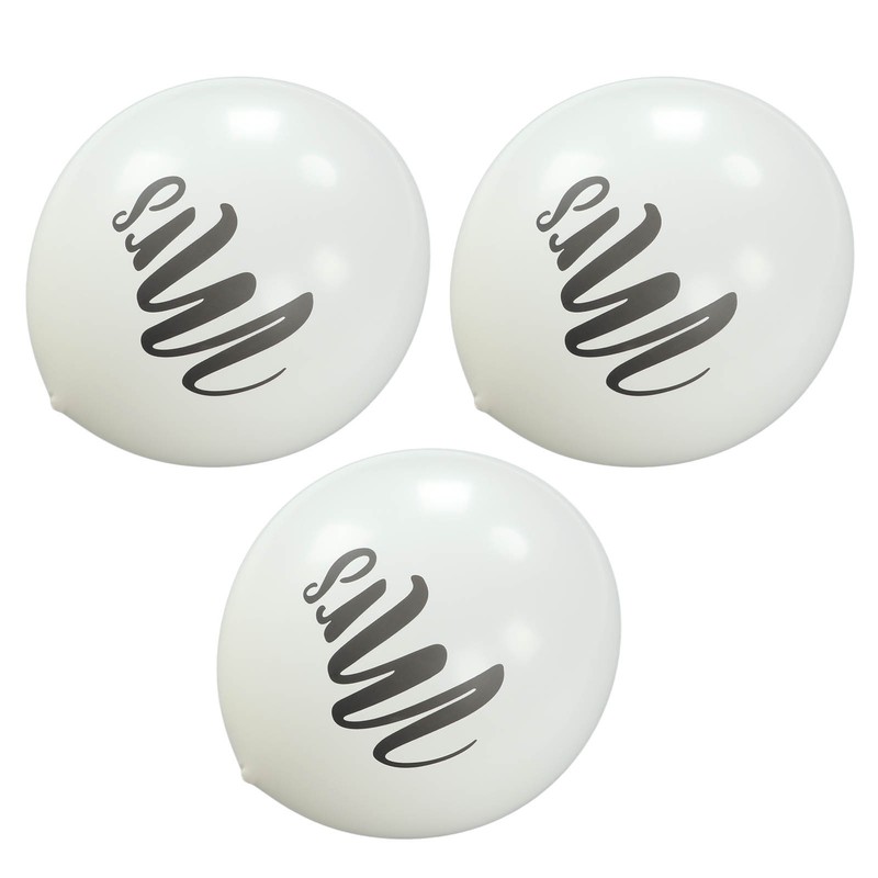 6 Pcs Balloons 36in MR MRS Letters Printed White Giant