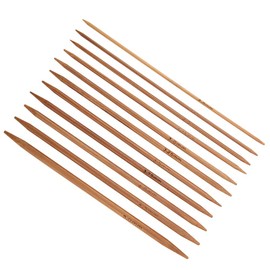 Jeanoko Set of 11 Carbonized Bamboo Double Pointed Knitting Needles Set 11 Sizes 2.0/2.25/2.5/2.75/3.0/3.25/3.5/3.75/4.00/4.5/5.0mm