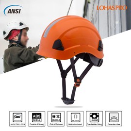 LOHASPRO Hard Hats Electrician Construction Work Safety Helmet Cap Style ANSI Z89.1 Approved OSHA Hardhat Men Electrical Worker Hard Hat with Chin Strap Type I Class C,E&G (Orange)
