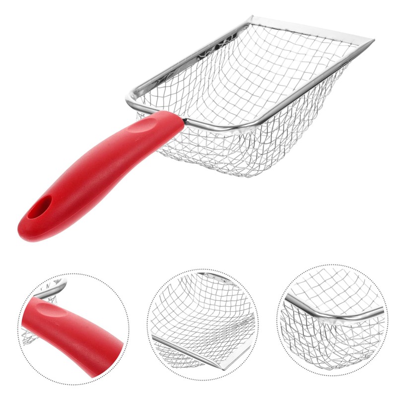 GRIRIW Household Litter Scoop with Fine Mesh Sifter Long Handle