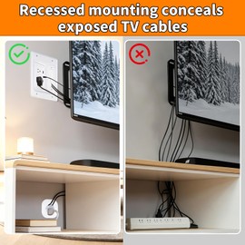 KOHUIPU TV Cable Hider wall kit in wall Cable Management kit – 8" H x 6.3" L x 4" D Module, Wall Template, Saw, 6ft Extension Cord Easy DIY in-Wall Wire Management Kit