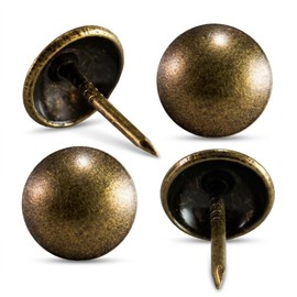 Decotacks 500-Pack Upholstery Tacks - 7/16 inch Decorative Furniture Nails for Chairs, Headboards, and DIY Decor - Antique Brass Heavy Duty Furniture Pins - DX0511AB500