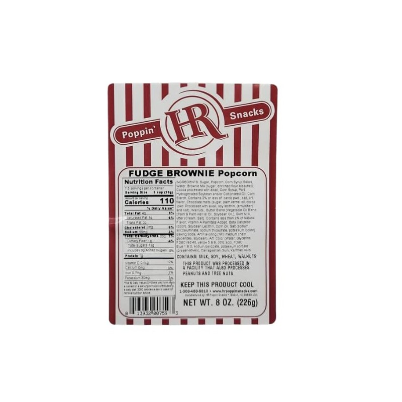 Fudge Brownie Popcorn - 7 oz Bag | HR Poppin'