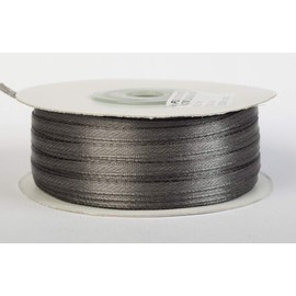 Jajasio Satin Ribbon 100 Yard Roll, 3 mm Wide, Choice of 50 Colours/Colour: 49 - Grey, Gift Ribbon, Ribbon