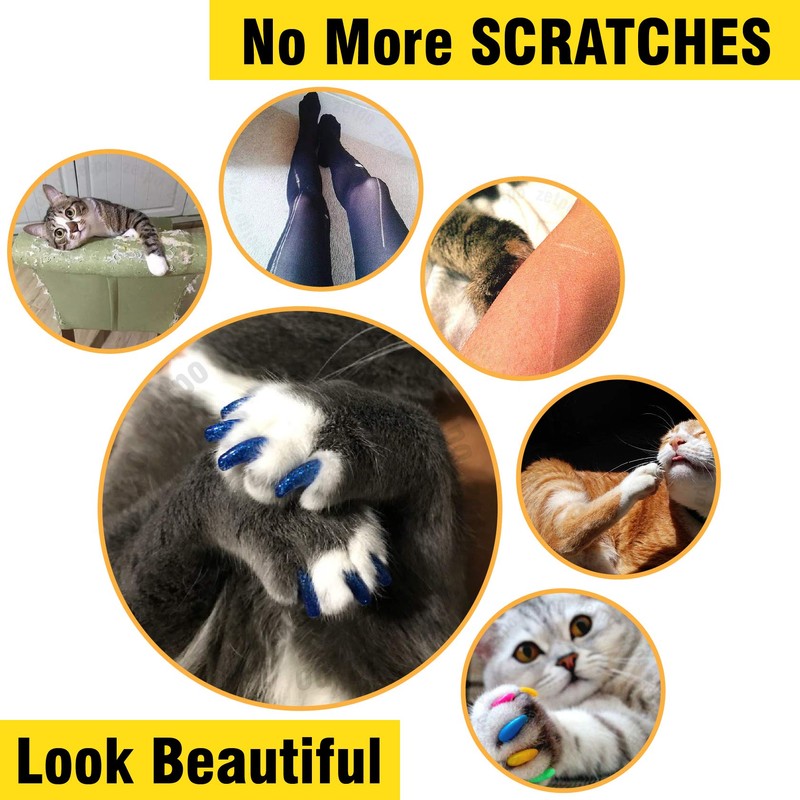 100 pcs Cat Nail Caps | Cat Claw Covers |
