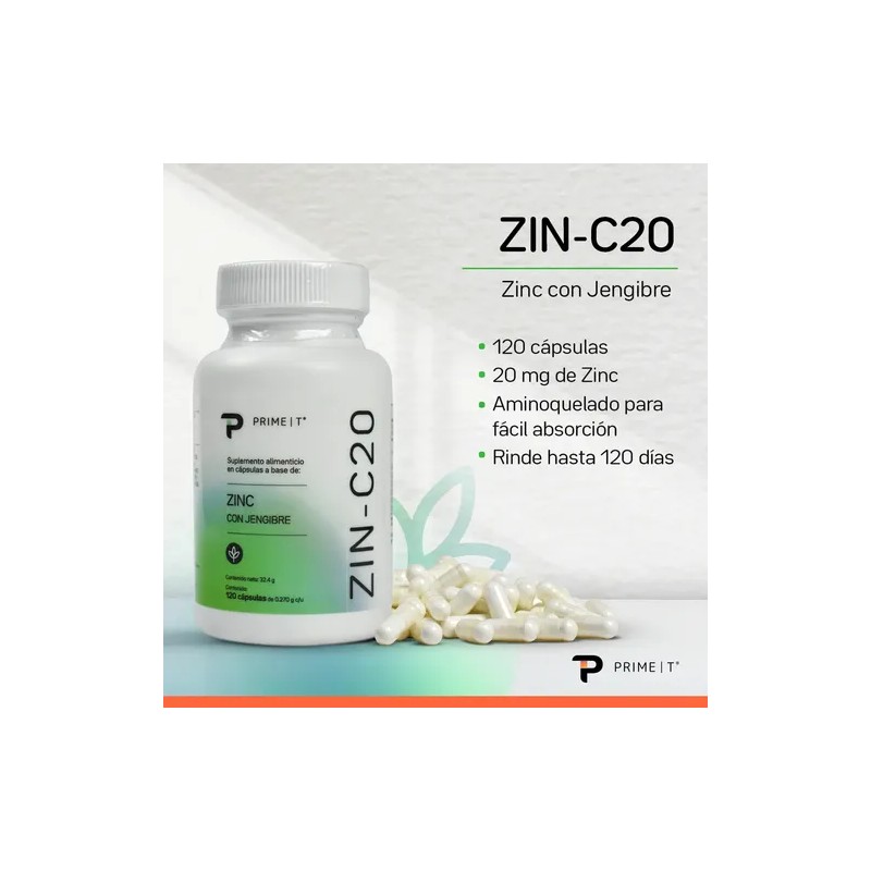 Zinc Suplemento Zin C20 Primet 120 Cápsulas