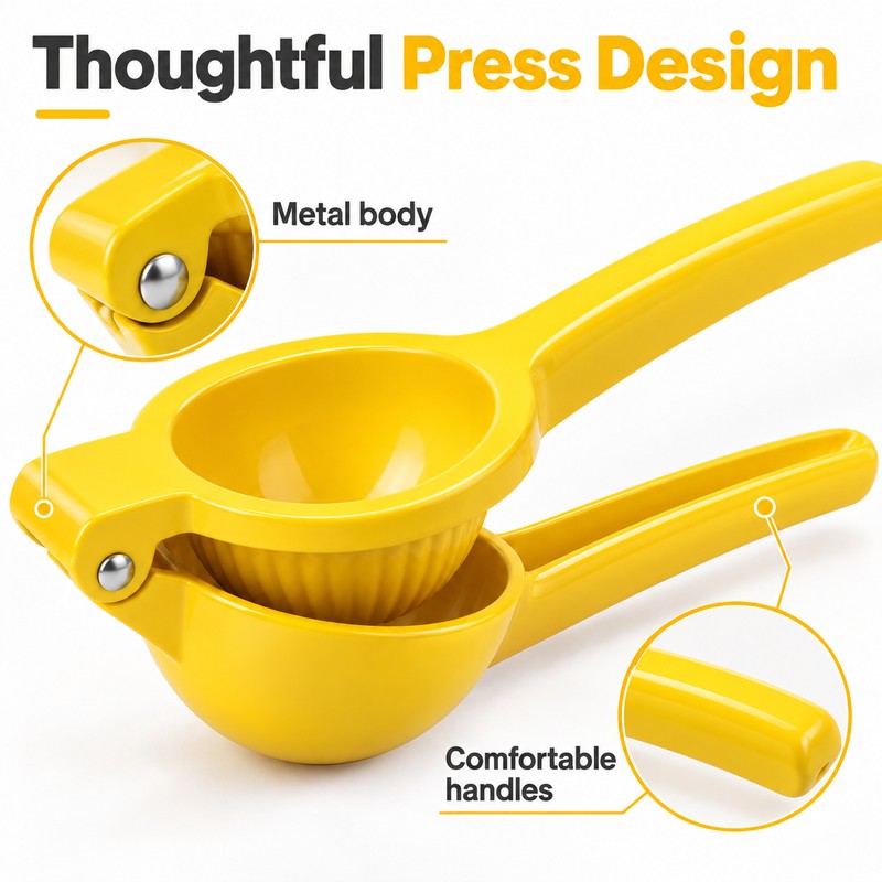 Manual Lemon Squeezer for Fresh Citrus Juice – Handheld Metal