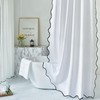 youngseahome Waffle Weave 230GSM Heavy Duty Fabric with Black Scalloped