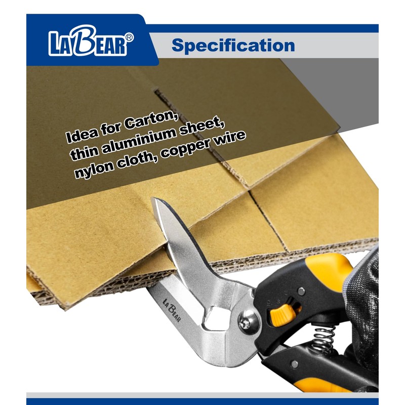 LABEAR-8.5" Heavy Duty Scissors, Carpet Cutter, Industrial Scissors, Multipurpose, Scissors