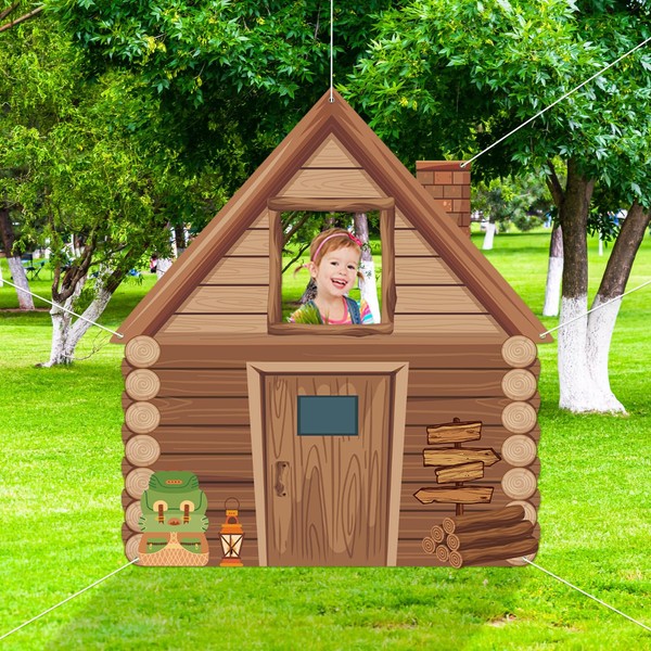 Rustic Wooden Cabin Photo Prop Selfie Frame Party Decor Large