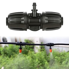 5 Pcs Barbed Tee Irrigation Tube Black Garden Connector 16mm to 4/7 Barbed Tee 1/2 inch Tubing for PE Hose Garden Irrigation Atomizer Irrigation