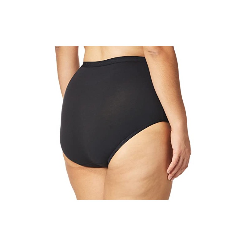 Bali Women's Stretch Brief Panty, Black, X-Large/8