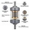 3/16" 6mm Universal Inline Fuel Filter, High Strength PC Clear