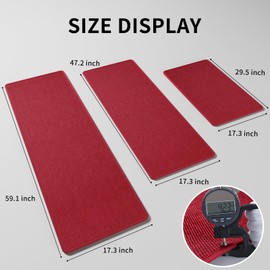 YDKGL Kitchen Mats for Floor, Super Absorbent Kitchen Rugs Non Slip Washable, Soft Imitation Linen Braided Kitchen Runner Rug, Standing Mat Kitchen Sink Mat, Easy to Clean, Red 17x47