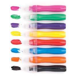 Baker Ross Paint Tubes with Brushes (Pack of 8) - Kids Craft and Design, Easy and Clean