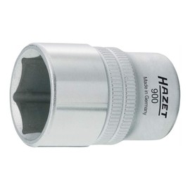 HAZET Hex Socket 900-9 | 12.5mm Square Drive, Flat Width 9mm, Knurled | Socket with Chrome Plated and Polished Surface for Manual Operation