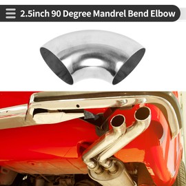 Motoforti 2 Pcs 90 Degree Mandrel Bend Elbow Car Modified Exhaust Pipe Tubing Piping 2.5" Inch OD Thickness 1.2mm/18GA 63x150x1.2mm 201 Stainless Steel 2pcs