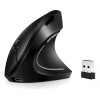 Ratón vertical inalámbrico ergonómico recargable 2,4 g negro