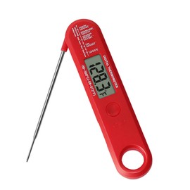 AIXXCUVQ Thermometer for Food with Foldable Probe and Backlight Screen Switching Temp Chat Attached to Refrige for Kitchen Meat