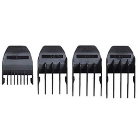 WAHL Professional Black Peanut Guide #53164 - For Professional Stylists And Barbers, 4 Pack, Cutting Lengths From1/8 Inch To 1 Inch