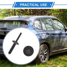 VekAuto 50 Pcs Rivet Clips, 17 x 55mm Fasteners Retainer Clip Universal for Car Plastic Black