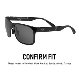 IKON LENSES Polarized Replacement Lenses For Maui Jim Red Sands Sunglasses (Silver)
