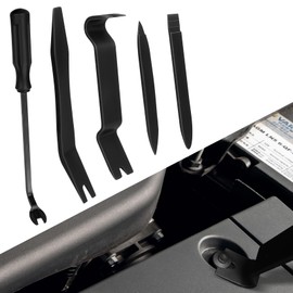 QZTYTY 5PCS Auto Trim Removal Tool kit, Clip Removal Tool, Automotive Interior Fastener Puller Remover Body Repair Set, Car Accessories No Scratch Pry Tool for Car Panel and Dashboard Removal (Black)