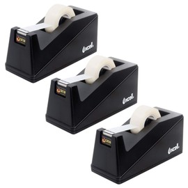 Excell Desk Tape Dispenser (1" core) with Non-Skid Pad, Sand Weighted Base Easy for One Hand Packing, Use for Home, Office, Gift Store and Wrapping Purpose - 3Pack