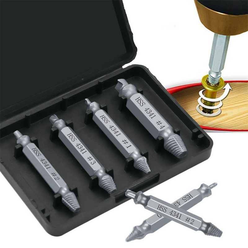 Set of 6 Tanned Screw Removal Bits, Crushed Screw Unscrewing