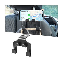 Sandfren Car Seat Headrest Hook, 4 in 1 Multi-Use Vehicle Seatback Storage Hanger for Purse Handbag Coat, Space-Saving Auto Rear Seat Hanging Organizer Hook, Universal for SUV Truck Sedan