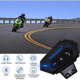 OBEST Hands-free Motorcycle Bluetooth Headphones Bluetooth Motorcycle Headphones for a Variety of Helmet Mounted, Suitable for Skiing, Climbing