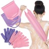 4 Pack Exfoliating Washcloth Back Scrubber Set, 2 Exfoliating Body
