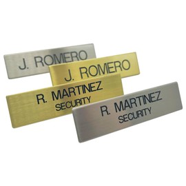 Custom Metal Name Badges Engraved Metal Police Fire Military by Gem Awards (Silver)