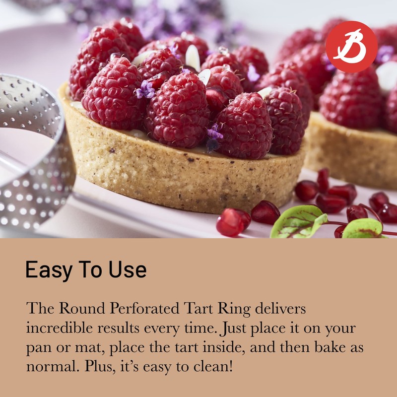 de Buyer - Runder Tortenring VALRHONA aus perforiertem Edelstahl -