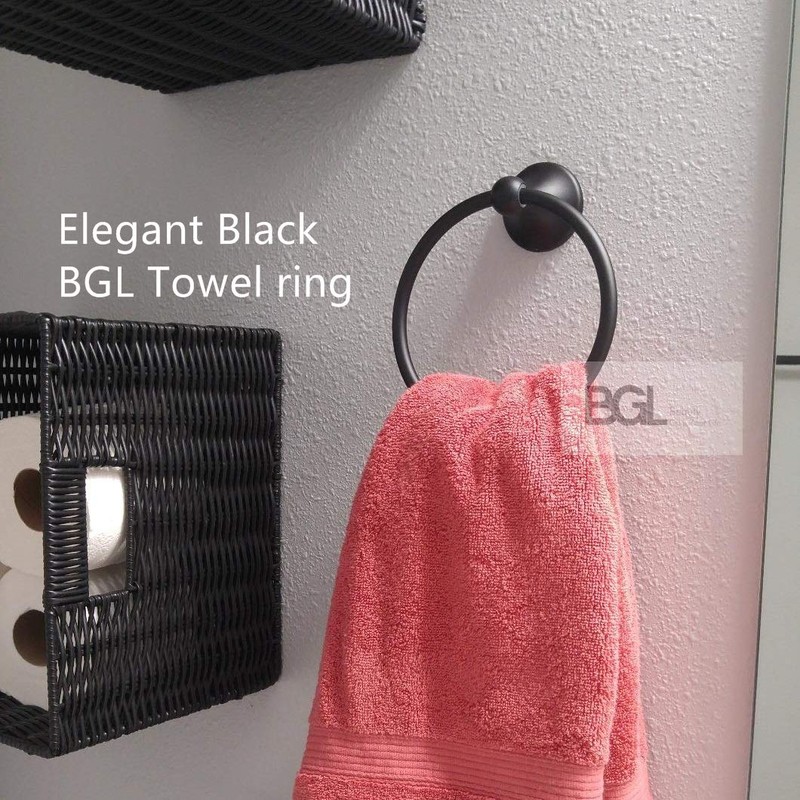 BGL - Toallero de pared para baño, diseño clásico, Negro