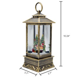 Christmas Snow Globes ，Christmas Decorations Snow Globe Lantern，Nativity Music Snow Globe Lantern with Timer, USB Powered & Battery Operated Swirling Glitter Water Lantern (4 x 4 x 12 inch)