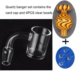 Domeless Quartz Banger Kit Includes Novelty Colourful Cover and 4 Rolling Beads Compatible with Nails Rigs Water Bongs Hookah Pipe (Colour 1)