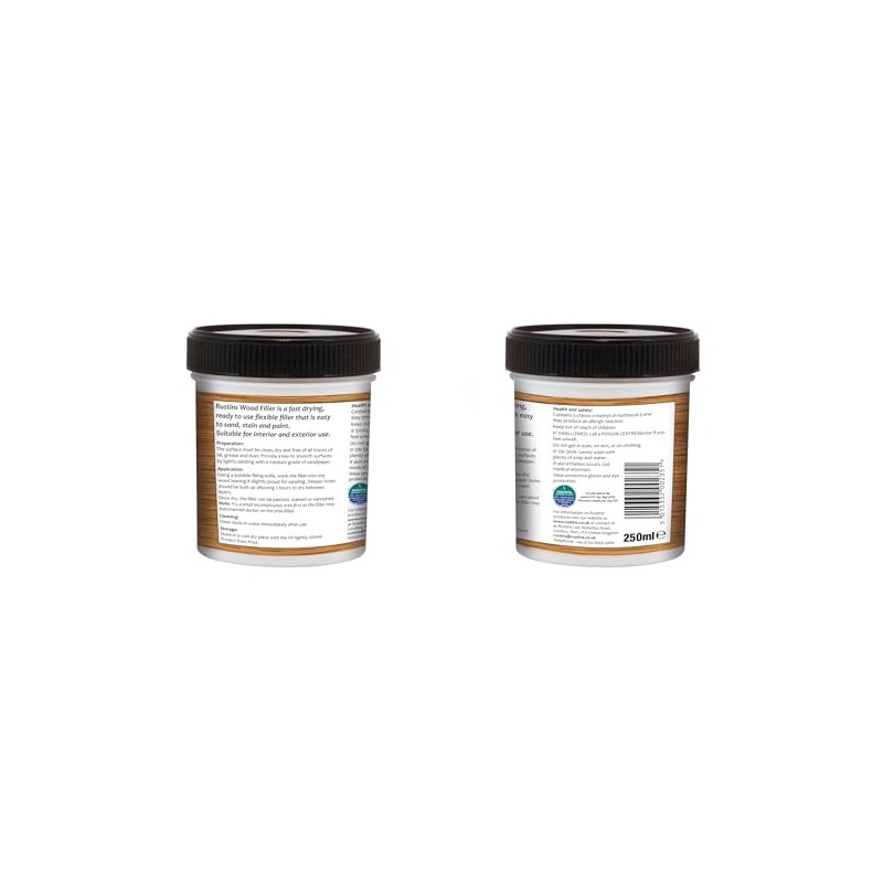 Rustins AWOOT250 Acrylic Wood Filler, Teak, 400g- Multi-Purpose Wood Repair